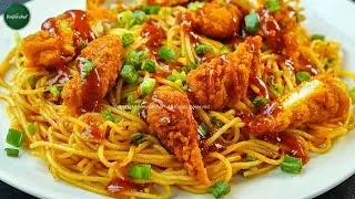 Chilli Garlic Noodles with Hot Tenders Recipe by SooperChef
