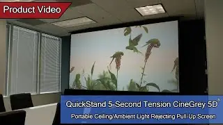 EliteScreens QuickStand 5-Second Tension CineGrey 5D|Portable Ceiling Ambient Light Rejecting Screen