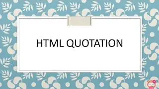 HTML BASIC #9 | HTML Quotation