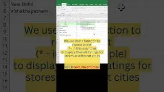 Use REPT function to display Ratings #shorts #youtubeshorts #excel  #excelformulas #tips #ratings