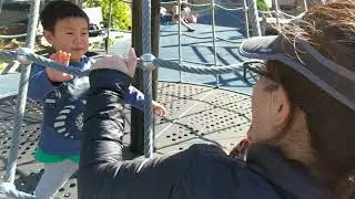 Colin Christian playing on play structure 11/5/2017