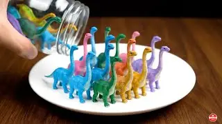 Mini Dinosaurs in a Jar 🦖 | ASMR Colorful Dino Compilation