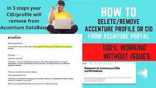 How to #delete profile/#CID Number in accenture portal || Remove profile data from accenture careers