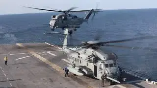 You&rsquo;ve Never Seen CH-53 Helicopters Land Like This on a Warship!