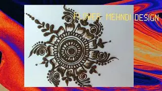 Middle flower Mehndi design for hand
