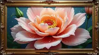 Moody Flower Painting 4K Tv Art Screensaver Samsung Tv Background Wallpaper Pink Rose Gold Framed