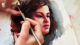 How I use white gouache in watercolor portraits. #watercolorpainting #kunstunterricht