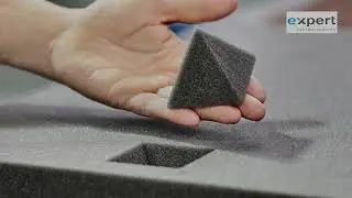 2-Kopf Winkelschnitt mit Wasserstrahl in Schaumstoff // 2-heads Angular cut with waterjet in foam