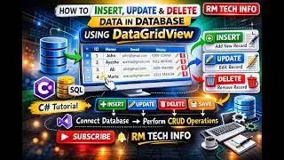 How to Insert, Update & Delete Data in Database Using DataGridView | C# Tutorial | RM Tech Info