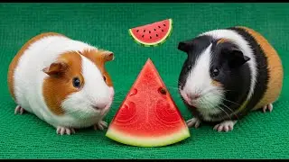 🥰 Cute Guinea Pigs Eating Watermelon 🍉 | Adorable Pet Moments