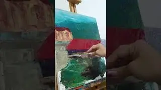 Melukis menggunakan cat acrylic dengan cepat dengan pallet #99seni #99galeri