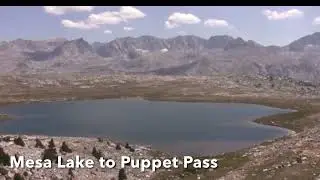 mesa lake over puppet pass to merriam lake