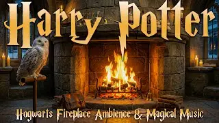 Harry Potter Fireplace Ambience 🔥 Quiet Winter Fire Inside Hogwarts Stone Chamber | Wizarding Music