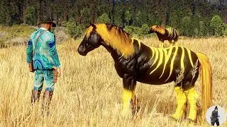 Arthur Morgan Tames the Majestic Black and Gold Horses at the Great Plains!