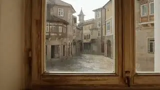 Piyano, Yağmur ve Rüzgâr ile Sakin Bir Atmosfer | Pencereden Osmanlı Sokağı(1,5 Saat)