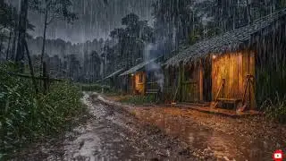 Sonidos de Lluvia Fuerte y Truenos Nocturnos 🌧️ Techo de Hojalata para Dormir Mejor 💤