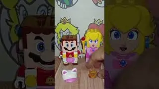 Lego Mario Pink Cat and Lego Peach exchange power suit up SA1.33 #asmr #lego  #toys #shorts