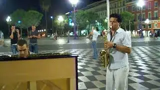 Spontaneous jam on Place Massena (Nice, France 2009)