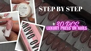 How To Make Luxury Press On Nails | 30PCS Set | Best Long Square Tips | Novo Ovo | THEJEMZCO