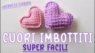 Cuore imbottito a uncinetto tunisino facile e bello