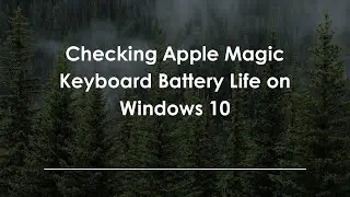 Checking Apple Magic Keyboard Battery Life on Windows 10