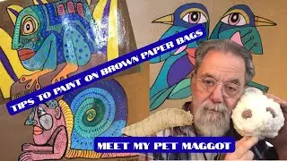 Meet my pet Maggot!  Recycle brown paper bags for art