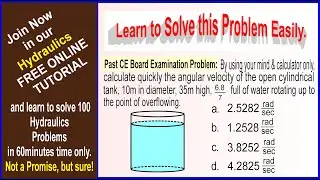 CIVIL ENGINEERING QUICK MENTAL CALCULATION REVIEW CENTER (CE.Board.Problem.Hydraulics.Series.# 2/10)