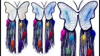 Butterfly Wall Hanging Dream Catcher || Easy handmade craft wall hanging