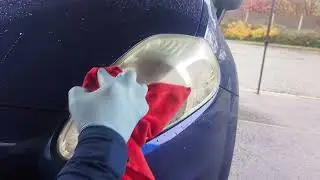 Turtle Wax Headlight Kit Applied to a Foggy Fiat Grande Punto Headlight
