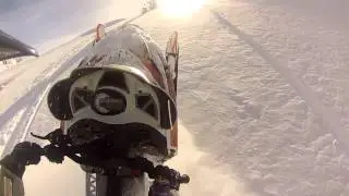 Utah Gopro Footage Turbo Arctic Cat m8 Snowmobile Wheelie's entire STEEP hill Boondocking thru Trees