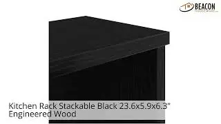 Kitchen Rack Stackable Black 23.6X5.9X6.3