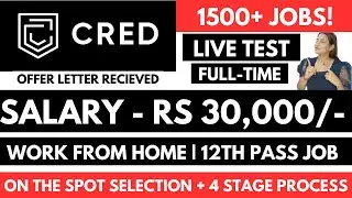 CRED Hiring | Live Test Answer | Meesho | Work From Home | 12th Pass | 4 LPA | Online Job | Jobs