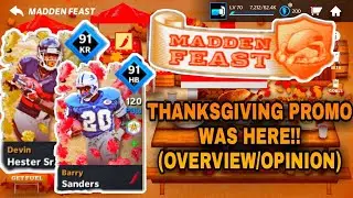 THANKSGIVING PROMO OVERVIEW/MY OPINION! - (Madden NFL Mobile 21)