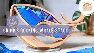 Grimm's Rocking Whale - Stacking challenge with open-ended wooden toys