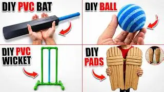 घरमे बनाया Cricket कि सारे kits | how to make cricket kits at home | how to make bat, ball, wicket |