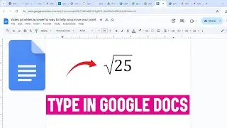 How To type SQUARE ROOT in Google Docs