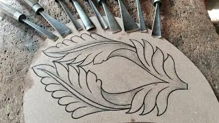 Beautiful Wood Carving flower design 