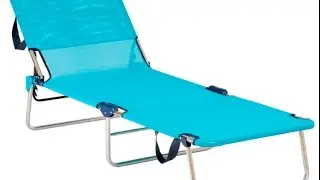 A sun lounger made from plastic barrels.