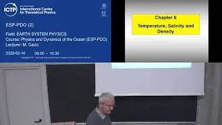 Physics and Dynamics of the Ocean (ESP-PDO) Lecture 2