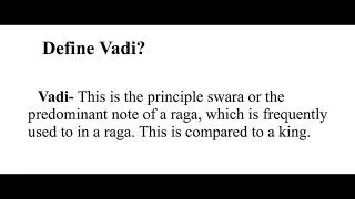 Define Vadi | Define Samvadi | Define Anuvadi | Explain Vadi | Explain Samvadi | Explain Anuvadi |
