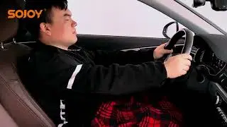 Sojoy 12Volt Heated Travel Car Blanket(Black and Red)