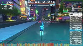 Zwift Racing League: Redline Rally Open Lime Dev League Division C1, Race 1 Neon Shore Loop TTT