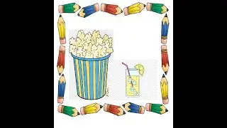 Рисуем попкорн с лимонадом как в кино We draw popcorn with lemonade like in the movies