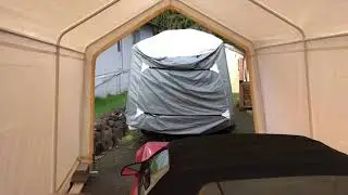 Harbor Freight 10 X 17 Portable garage - mounting on flat asphalt driveway