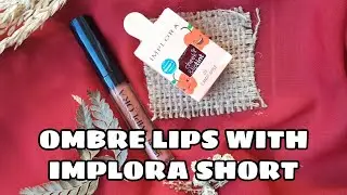 OMBRE LIPS PAKAI IMPLORA LIPTINT CANDY APPLE DAN LIPCREAM DUSK DI BIBIR HITAM