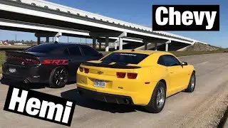 Scat Pack VS Camaro SS (car almost loses control) !!!