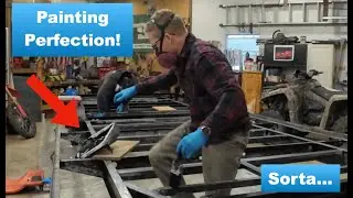 Trailer Frame Painting - Sawmill Trailer with Chassis Saver Paint and PPG Industrial Top Coat