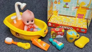 Yellow Baby Doll Shower Time Playset [KT-874] Satisfying with Unboxing Toys Collection ASMR