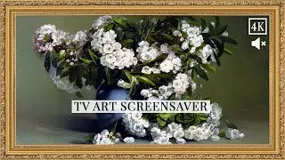 Still Life Flowers Fine Art Painting | Gold Frame TV Art Screensaver 4K | Vintage Wall Art For TV