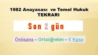 Anayasa Tekrarı Son video ( önlisans - ortaöğretim ) 👍son noktayı birlikte koyalım.👍